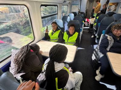 Students trying the Travel with Confidence program - South Western Railway