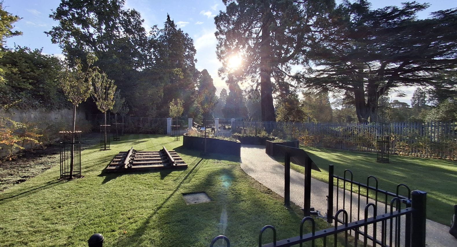Brookwood reflective garden at sunrise
