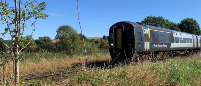 A South Western Railway Class 15X train on dry soil
