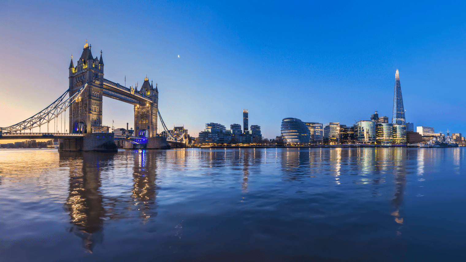 London landscape with sunset