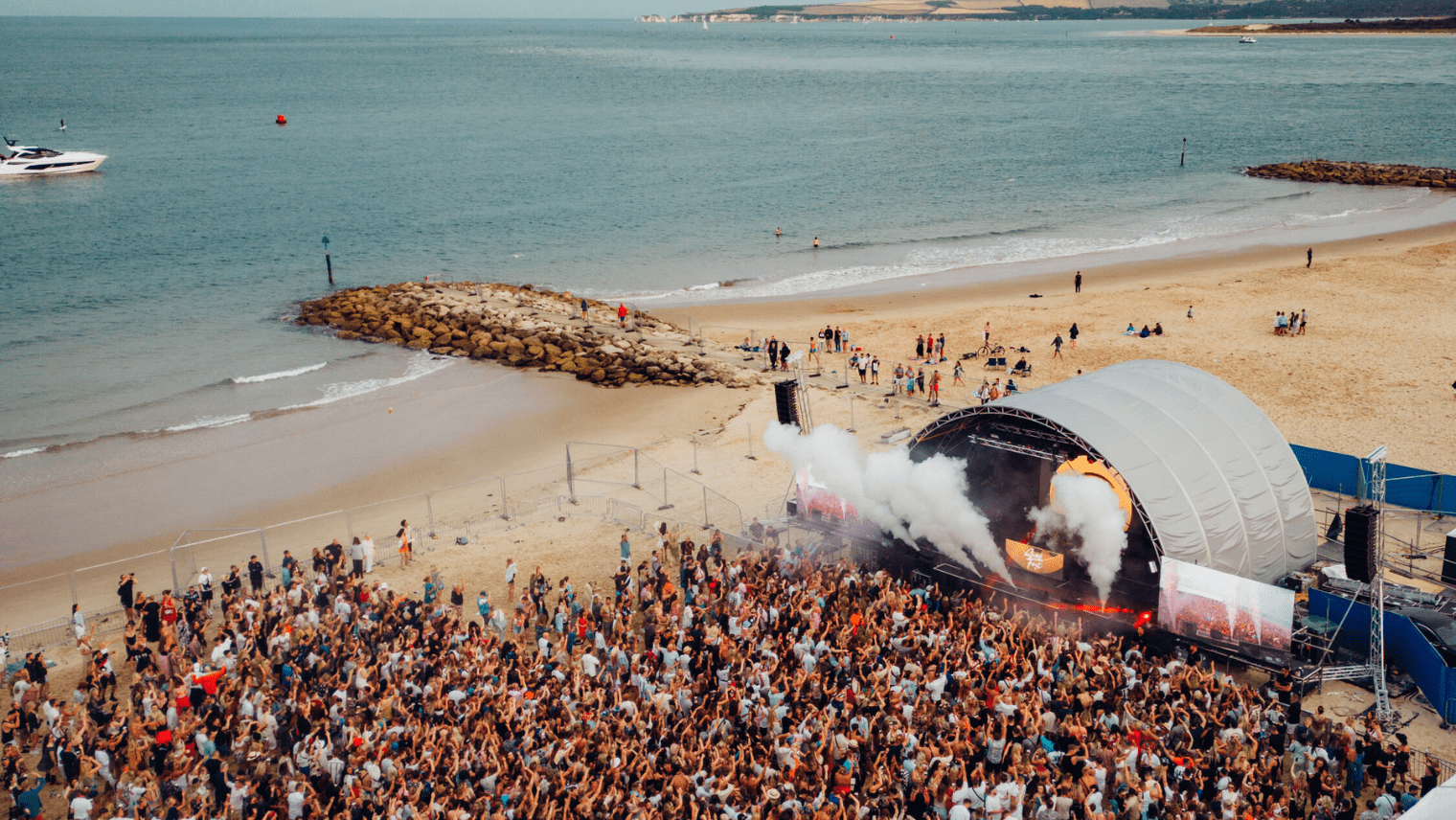 Drone footage of SandFest