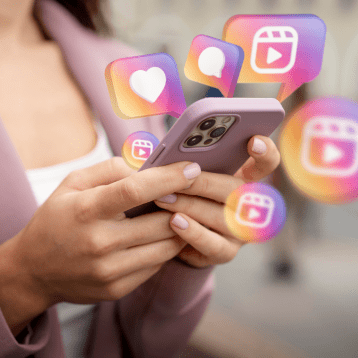 Girl watching Instagram