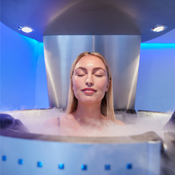 girl relax in a sauna