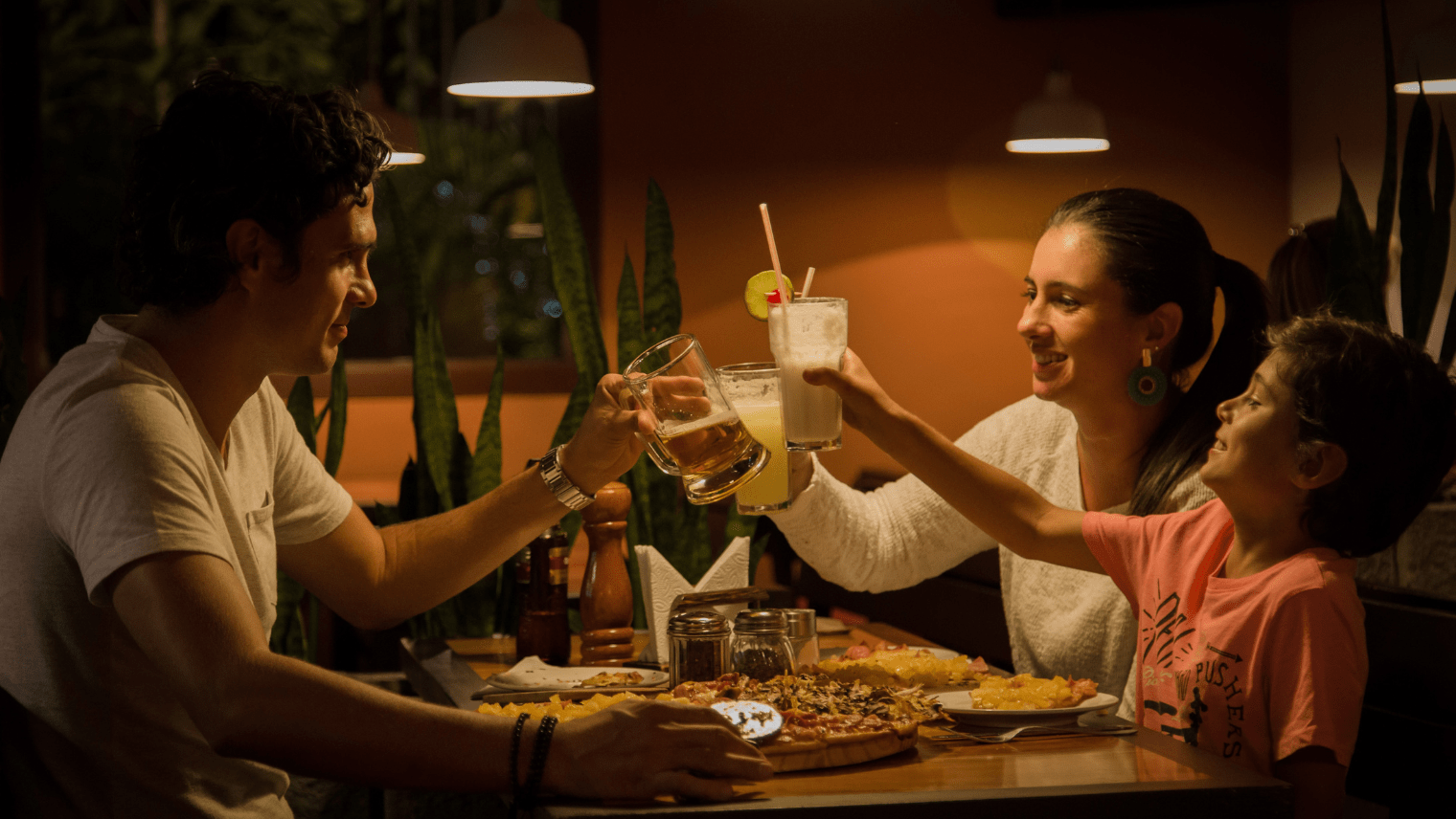 Family eating at a restaurant