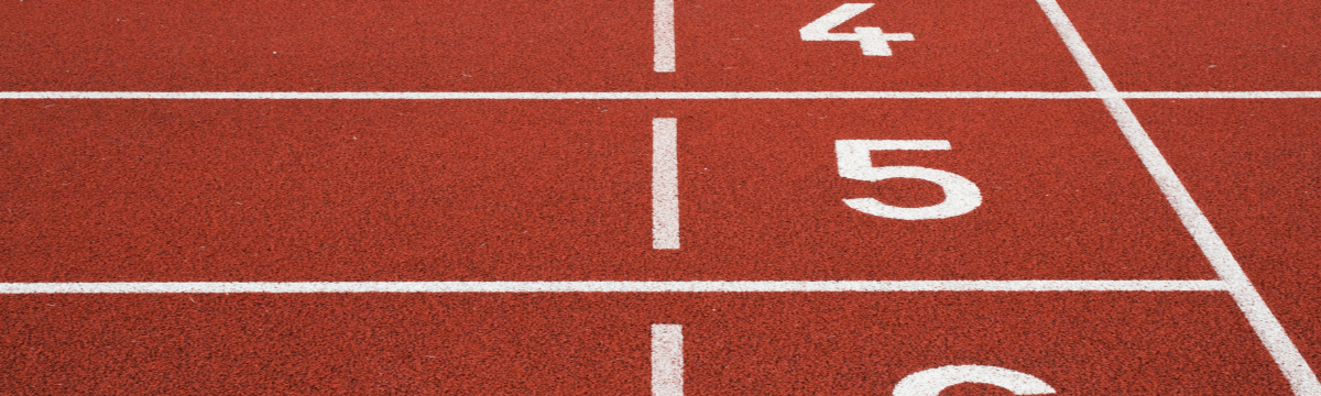 A red running track