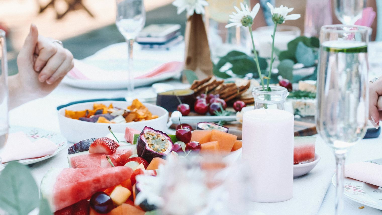A set dinner table